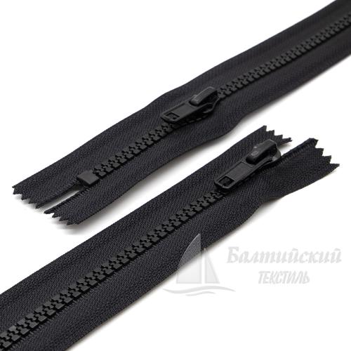 Молния трактор неразъемная Т5 55см 2 замка R-вид черная БТ