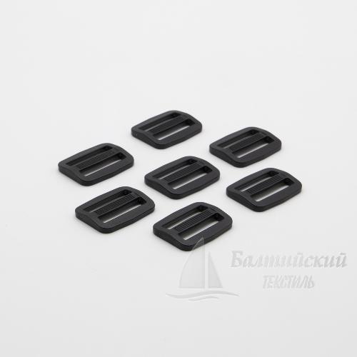 Пряжка 2 щели 25мм черная