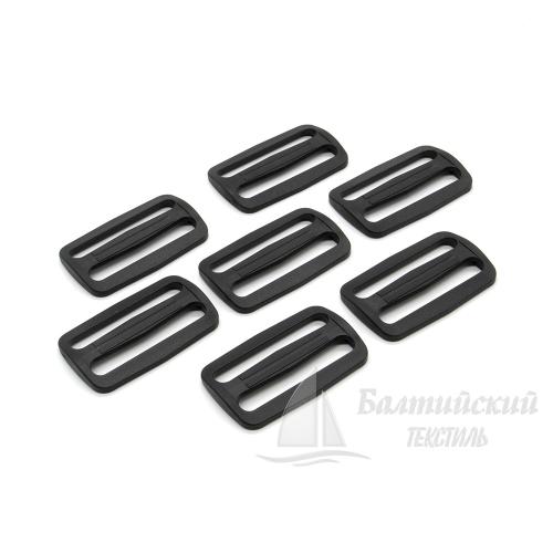 Пряжка 2 щели 50мм черная БТ (POM) Пряжка 2 щели 50мм черная БТ (POM)