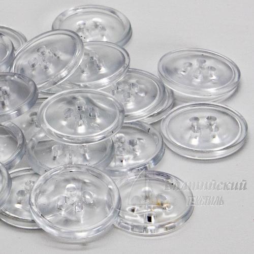 Пуговицы 20мм 4-х пр. прозрачные/цветные (полистирол)