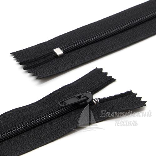 Молния витая неразъемная Т4 18см черная БТ (брючная)