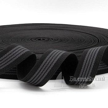 Резинка тканая 25мм с латексом черная. Цена от 23,37 р. в Иваново